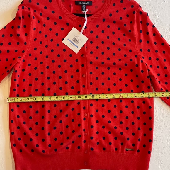 Ellen Tracy red with blue polka dots - Picture 2 of 8